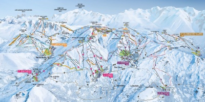 Toussuire Loisirs plan du domaine skiable Les Sybelles